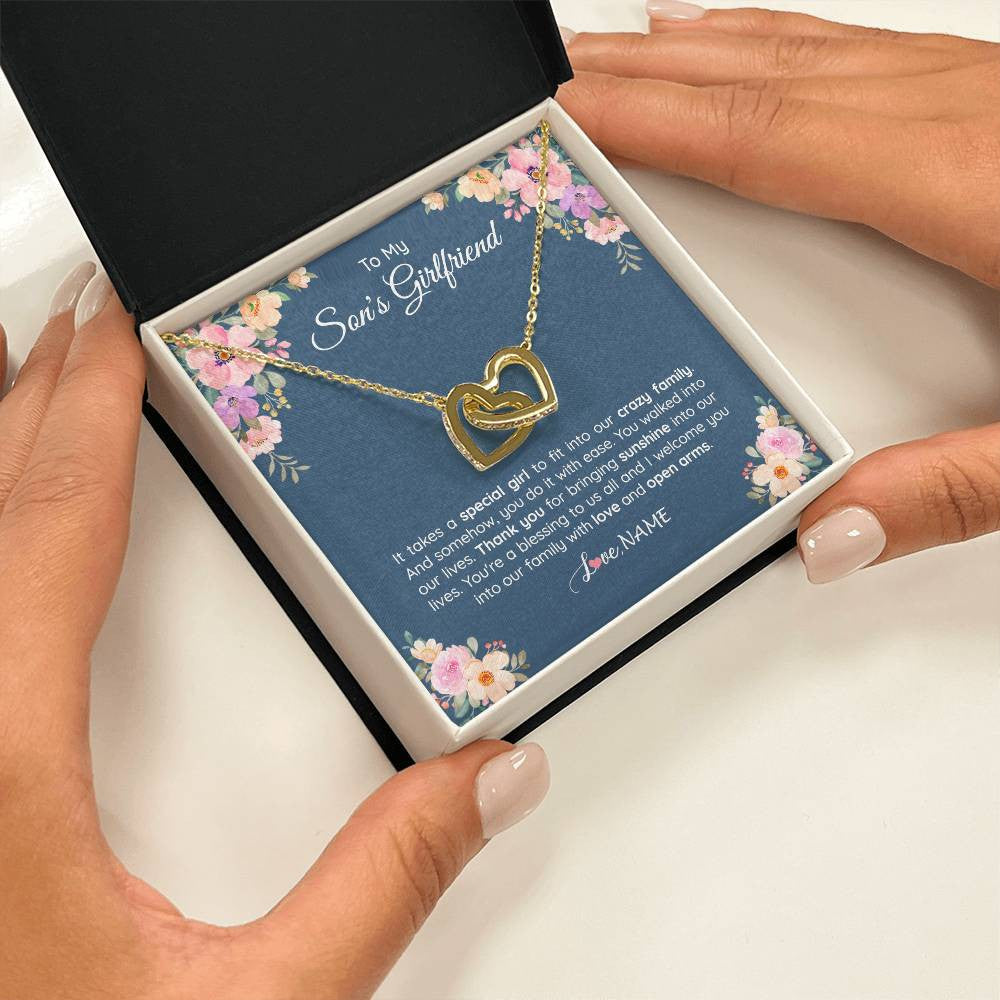 Personalized To My Son's Girlfriend Necklace From Mom It Takes A Special Girlfriend Birthday Wedding Valentines Christmas Customized Gift Box Message Card