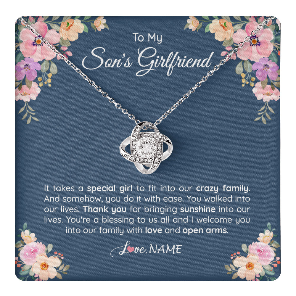Personalized To My Son's Girlfriend Necklace From Mom It Takes A Special Girlfriend Birthday Wedding Valentines Christmas Customized Gift Box Message Card