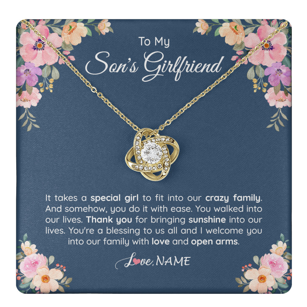 Personalized To My Son's Girlfriend Necklace From Mom It Takes A Special Girlfriend Birthday Wedding Valentines Christmas Customized Gift Box Message Card