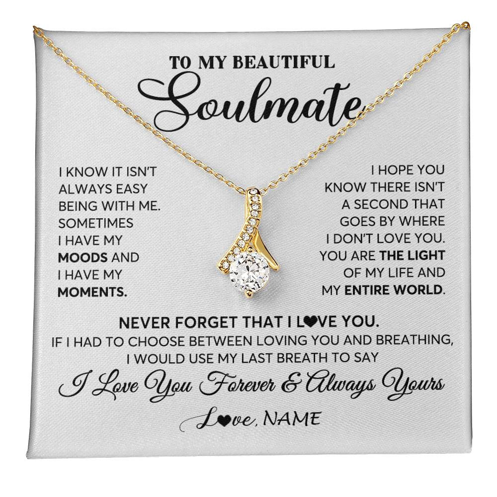 Personalized To My Soulmate Necklace From Husband You Are The Light Of My Life Wife Birthday Anniversary Valentines Customized Gift Box Message Card