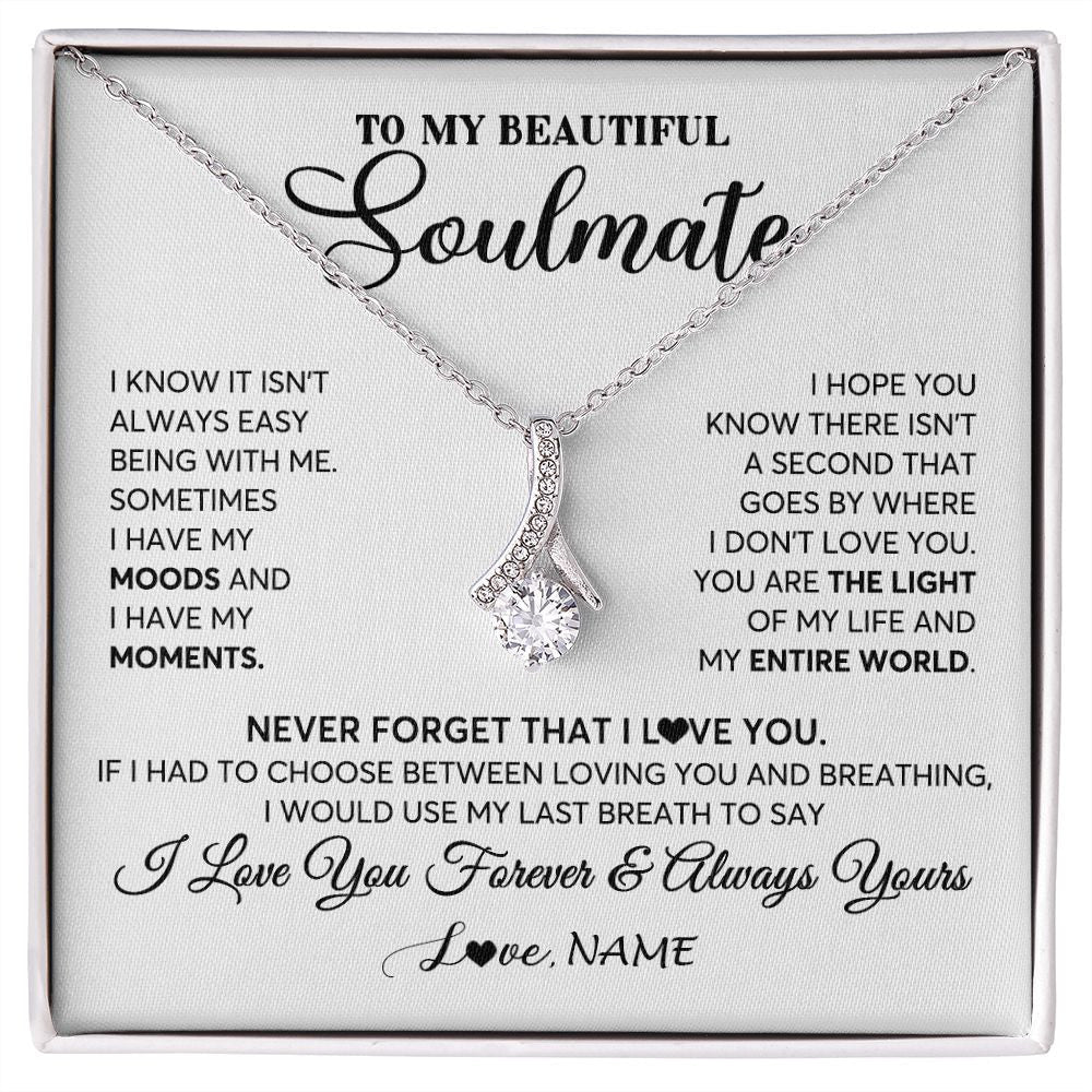 Personalized To My Soulmate Necklace From Husband You Are The Light Of My Life Wife Birthday Anniversary Valentines Customized Gift Box Message Card