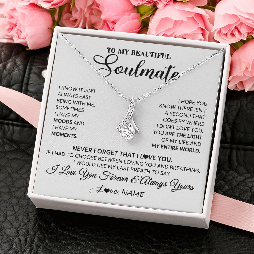 Personalized To My Soulmate Necklace From Husband You Are The Light Of My Life Wife Birthday Anniversary Valentines Customized Gift Box Message Card