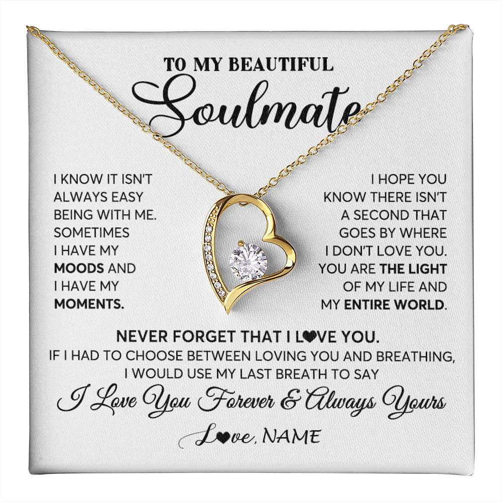 Personalized To My Soulmate Necklace From Husband You Are The Light Of My Life Wife Birthday Anniversary Valentines Customized Gift Box Message Card