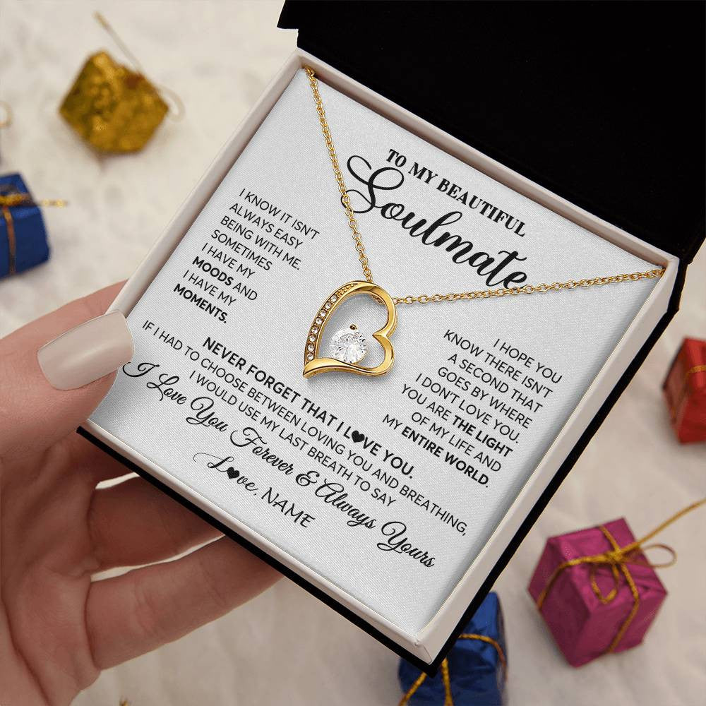Personalized To My Soulmate Necklace From Husband You Are The Light Of My Life Wife Birthday Anniversary Valentines Customized Gift Box Message Card