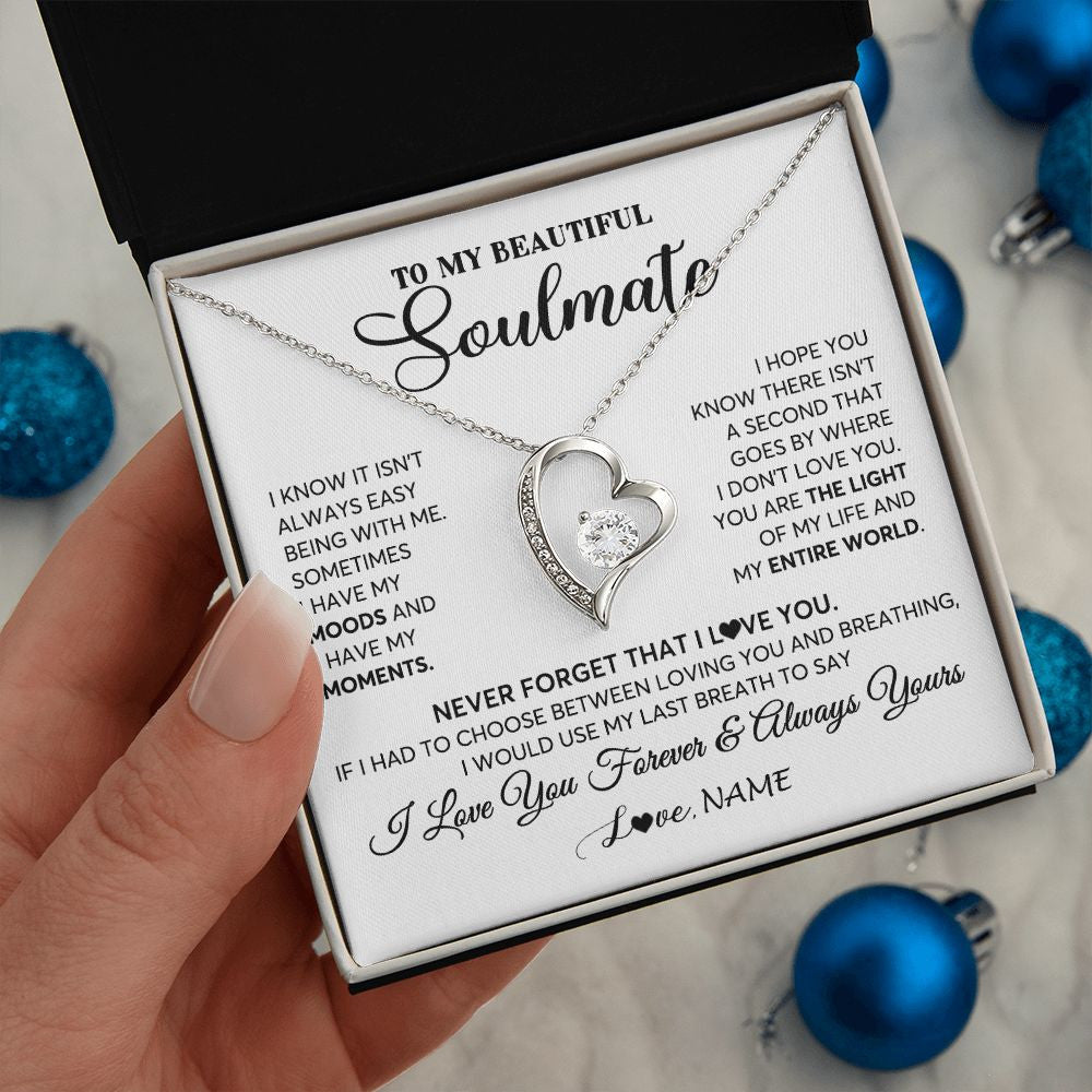 Personalized To My Soulmate Necklace From Husband You Are The Light Of My Life Wife Birthday Anniversary Valentines Customized Gift Box Message Card