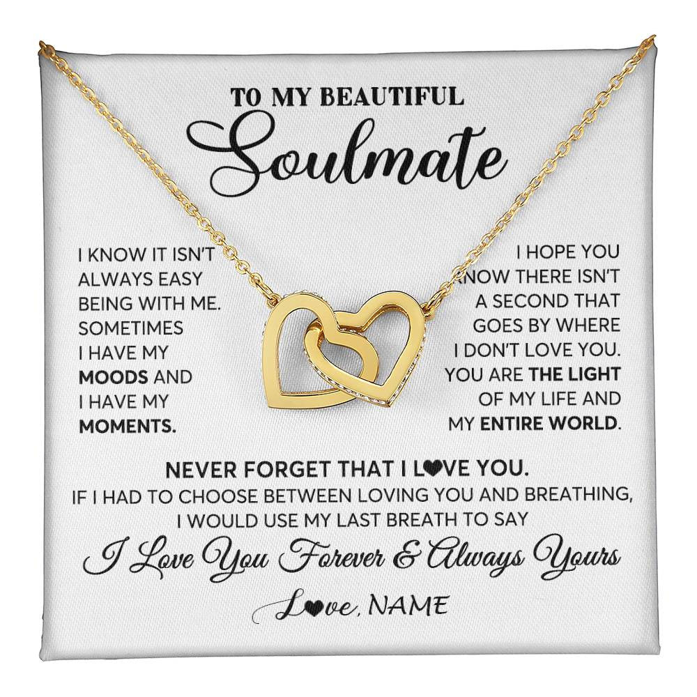 Personalized To My Soulmate Necklace From Husband You Are The Light Of My Life Wife Birthday Anniversary Valentines Customized Gift Box Message Card