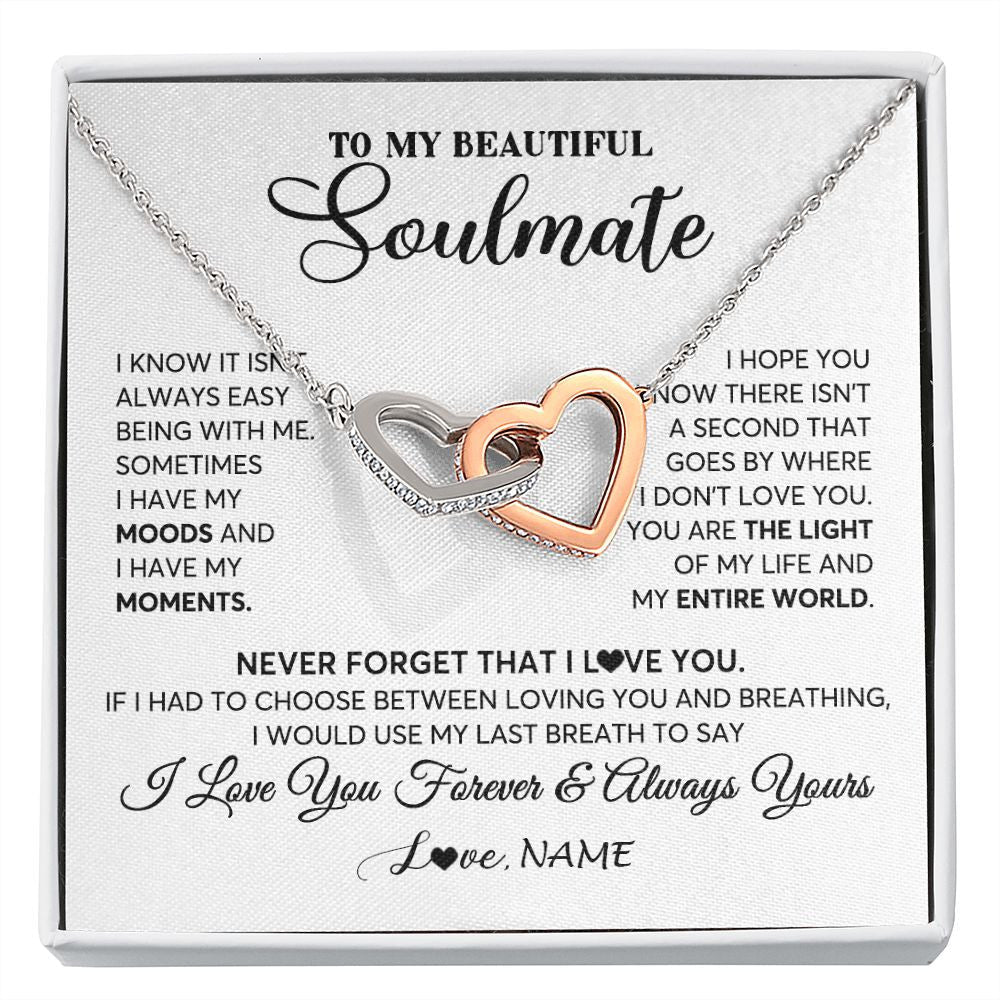 Personalized To My Soulmate Necklace From Husband You Are The Light Of My Life Wife Birthday Anniversary Valentines Customized Gift Box Message Card