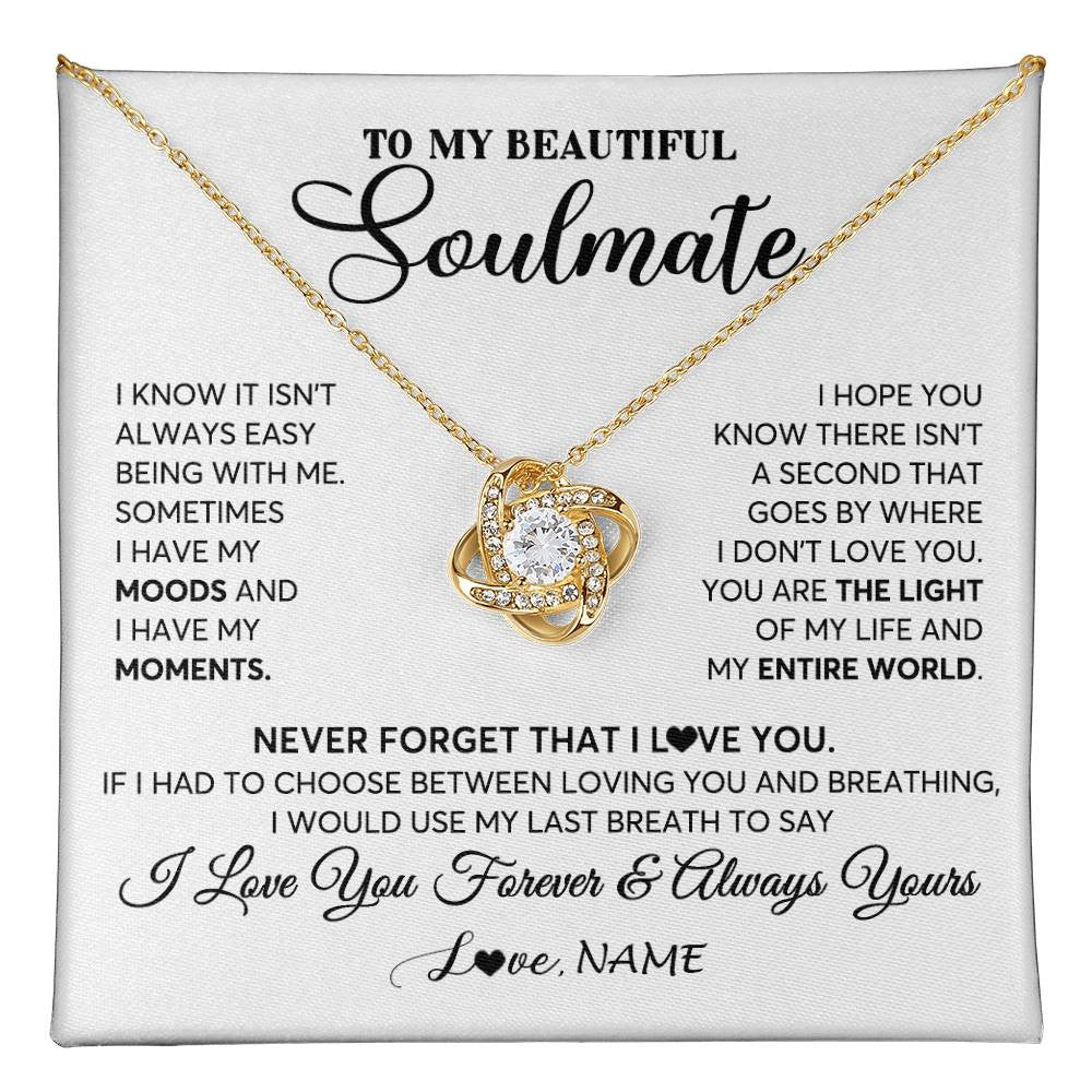 Personalized To My Soulmate Necklace From Husband You Are The Light Of My Life Wife Birthday Anniversary Valentines Customized Gift Box Message Card