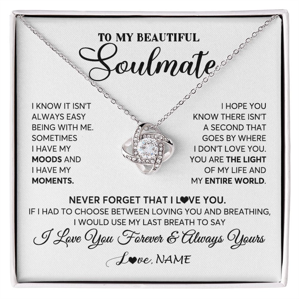 Personalized To My Soulmate Necklace From Husband You Are The Light Of My Life Wife Birthday Anniversary Valentines Customized Gift Box Message Card
