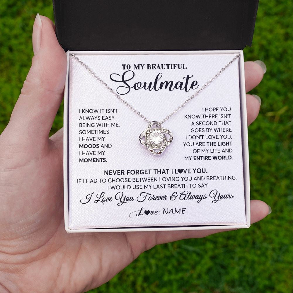 Personalized To My Soulmate Necklace From Husband You Are The Light Of My Life Wife Birthday Anniversary Valentines Customized Gift Box Message Card