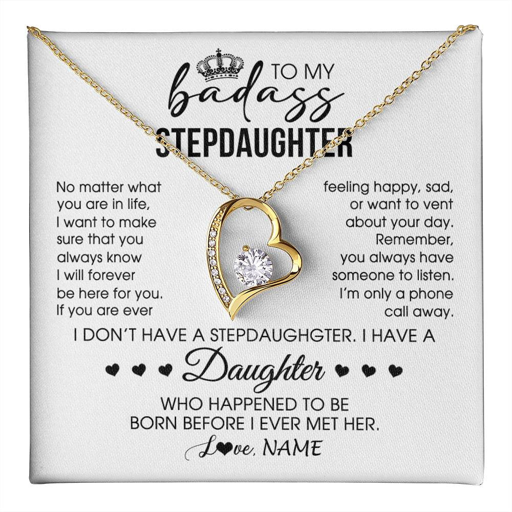 Personalized To My Stepdaughter Necklace From Stepfather Stepdad Be Here For You Bonus Daughter Birthday Graduation Christmas Customized Gift Box Message Card