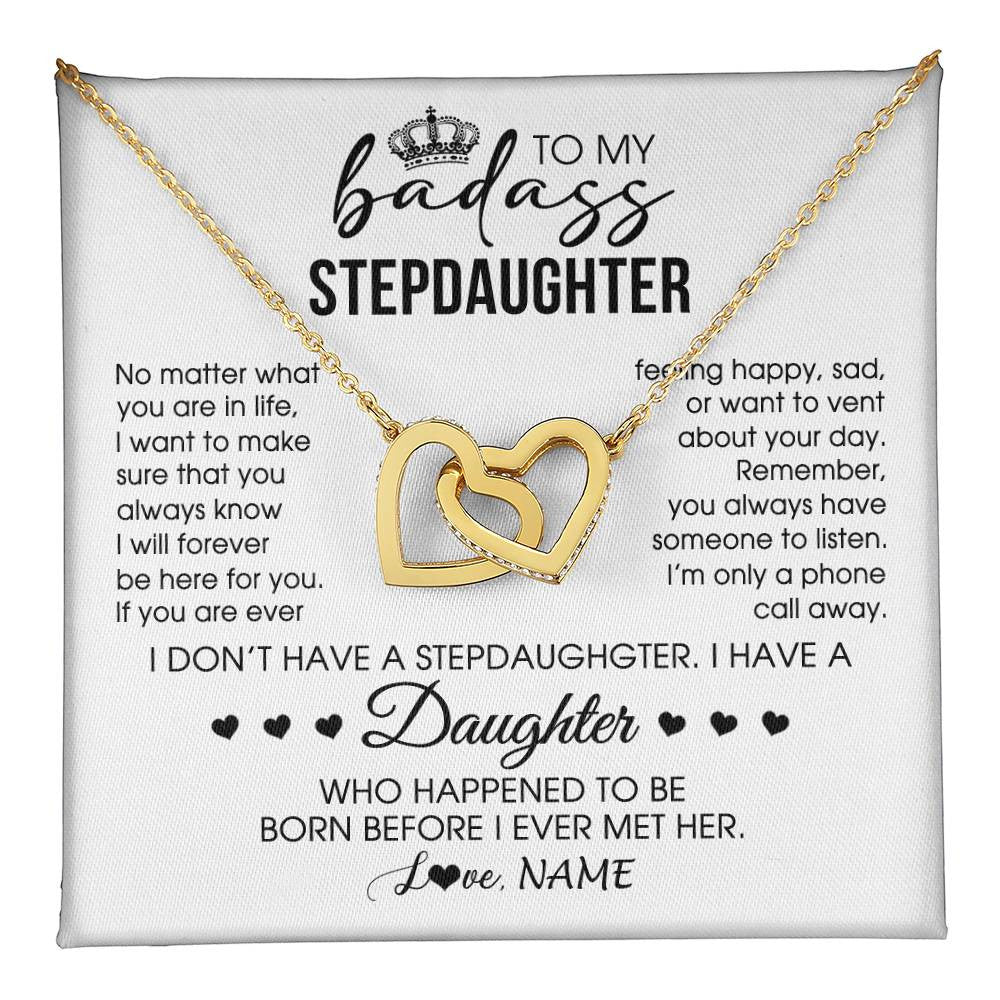 Personalized To My Stepdaughter Necklace From Stepfather Stepdad Be Here For You Bonus Daughter Birthday Graduation Christmas Customized Gift Box Message Card