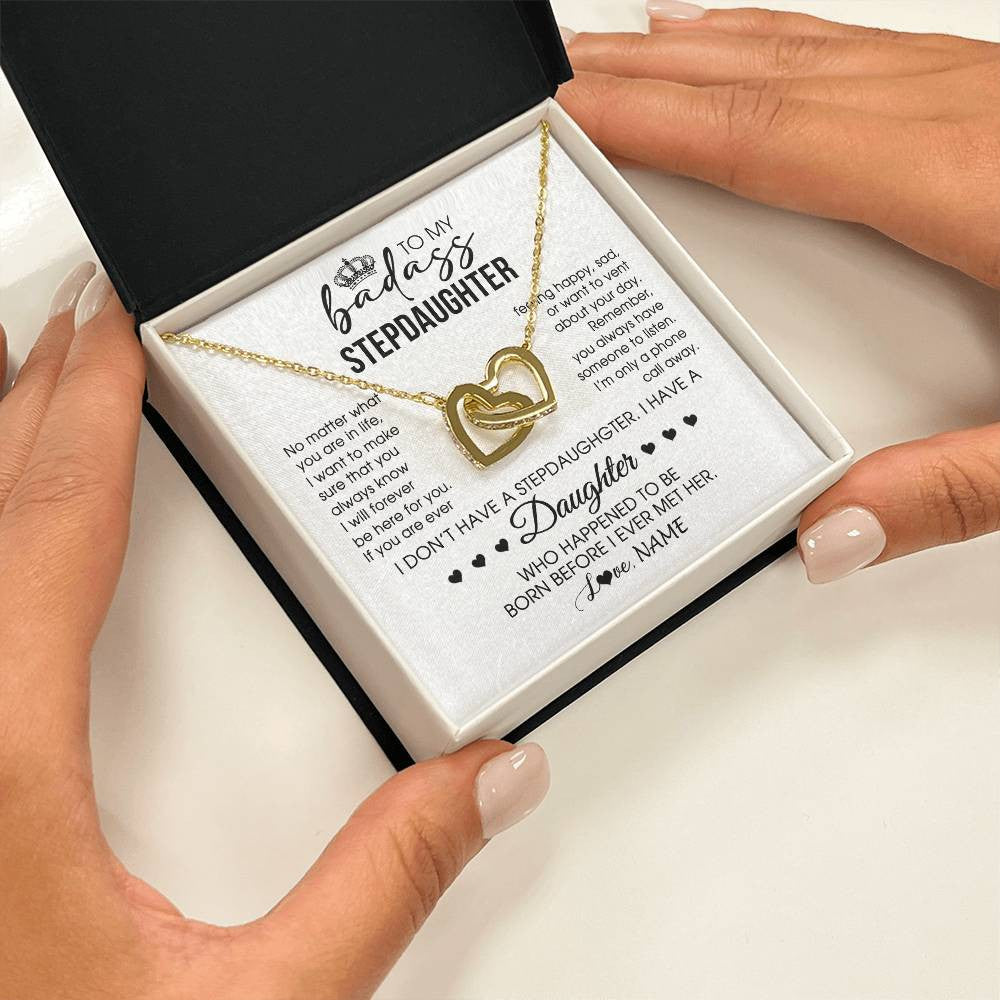 Personalized To My Stepdaughter Necklace From Stepfather Stepdad Be Here For You Bonus Daughter Birthday Graduation Christmas Customized Gift Box Message Card
