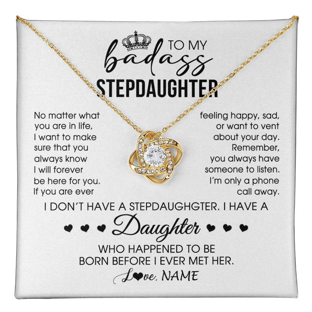 Personalized To My Stepdaughter Necklace From Stepfather Stepdad Be Here For You Bonus Daughter Birthday Graduation Christmas Customized Gift Box Message Card