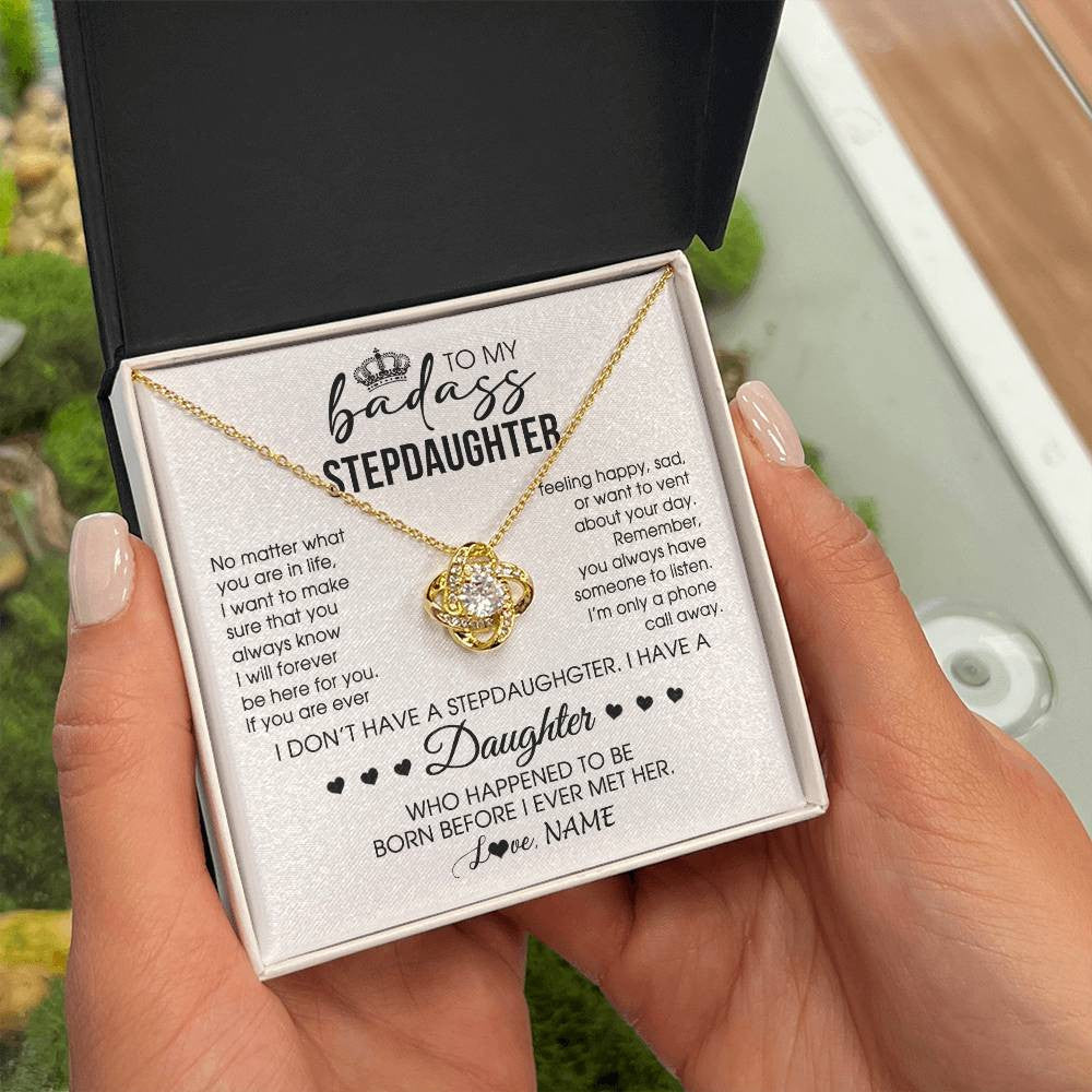 Personalized To My Stepdaughter Necklace From Stepfather Stepdad Be Here For You Bonus Daughter Birthday Graduation Christmas Customized Gift Box Message Card