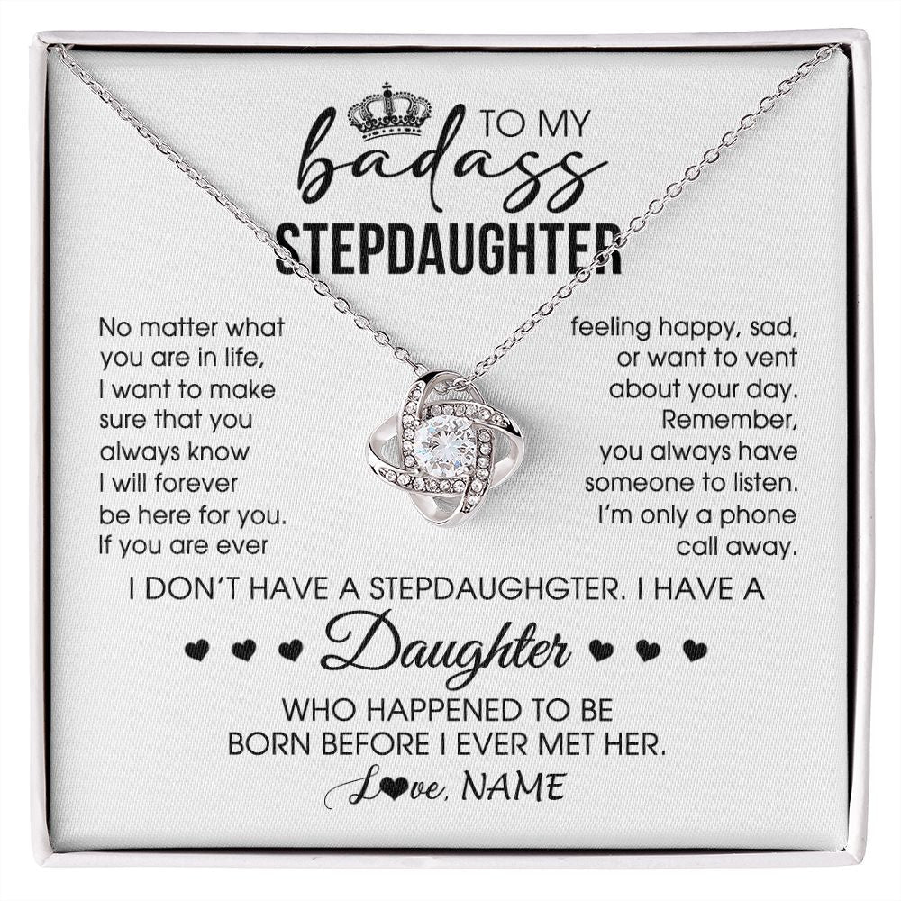 Personalized To My Stepdaughter Necklace From Stepfather Stepdad Be Here For You Bonus Daughter Birthday Graduation Christmas Customized Gift Box Message Card