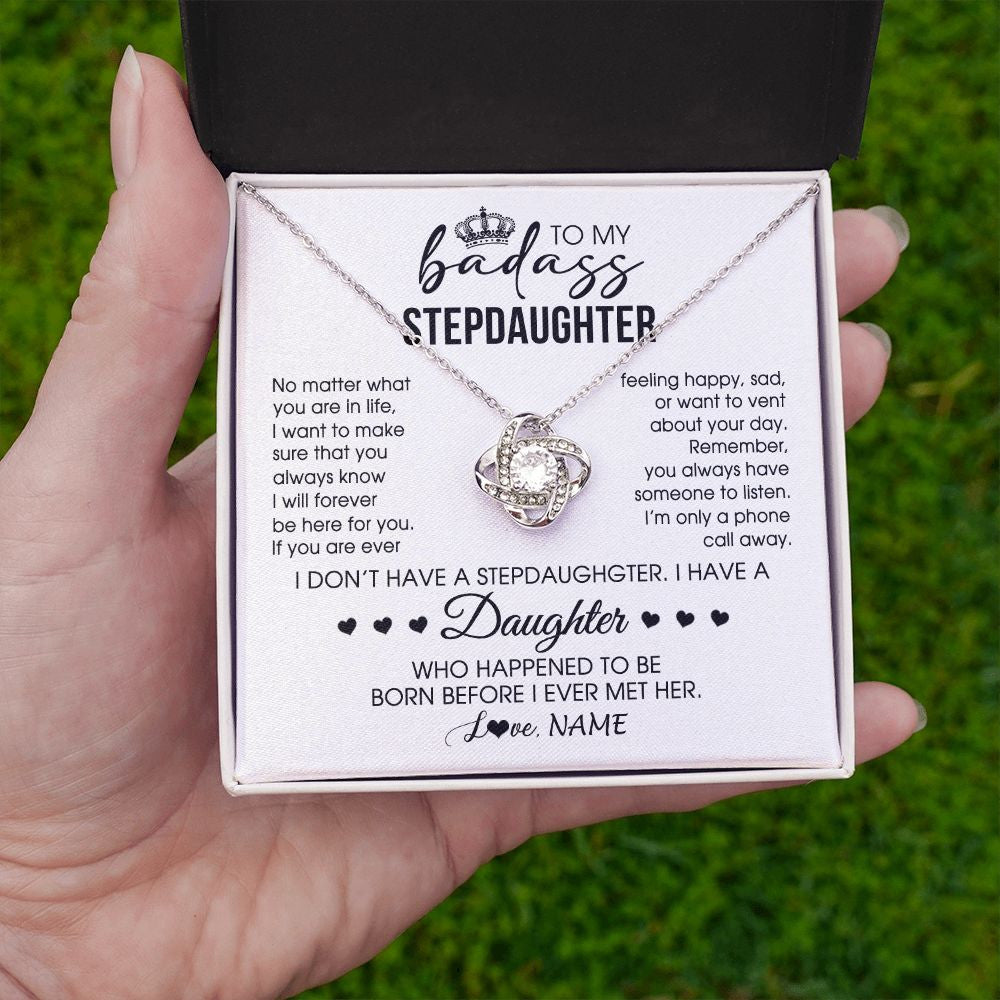 Personalized To My Stepdaughter Necklace From Stepfather Stepdad Be Here For You Bonus Daughter Birthday Graduation Christmas Customized Gift Box Message Card