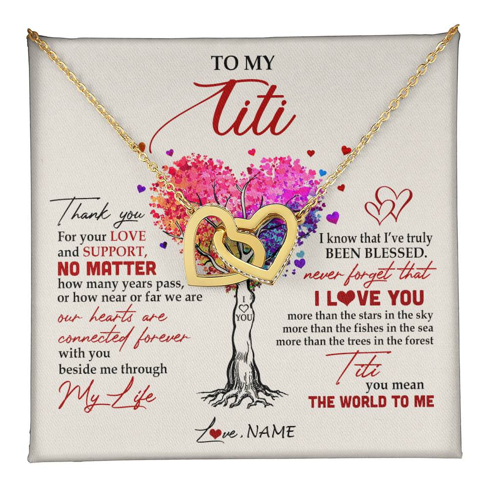 Personalized To My Titi Necklace From Niece Nephew Never Forget That I Love You You Mean The World Titi Birthday Mothers Day Christmas Customized Gift Box Message Card