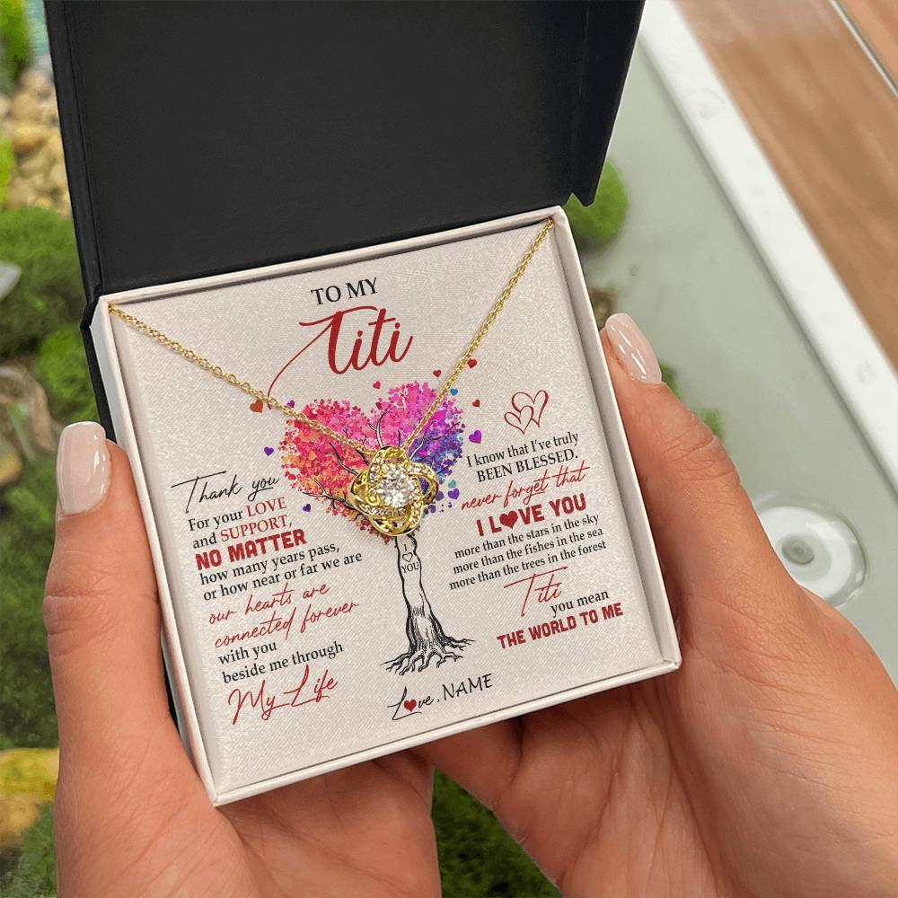 Personalized To My Titi Necklace From Niece Nephew Never Forget That I Love You You Mean The World Titi Birthday Mothers Day Christmas Customized Gift Box Message Card