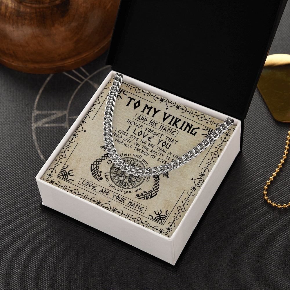 Personalized To My Viking Necklace For Men I Love You Jewelry Gifts Him Husband Son On Valentines Fathers Day Birthday Christmas Custom Gift Box Message Card