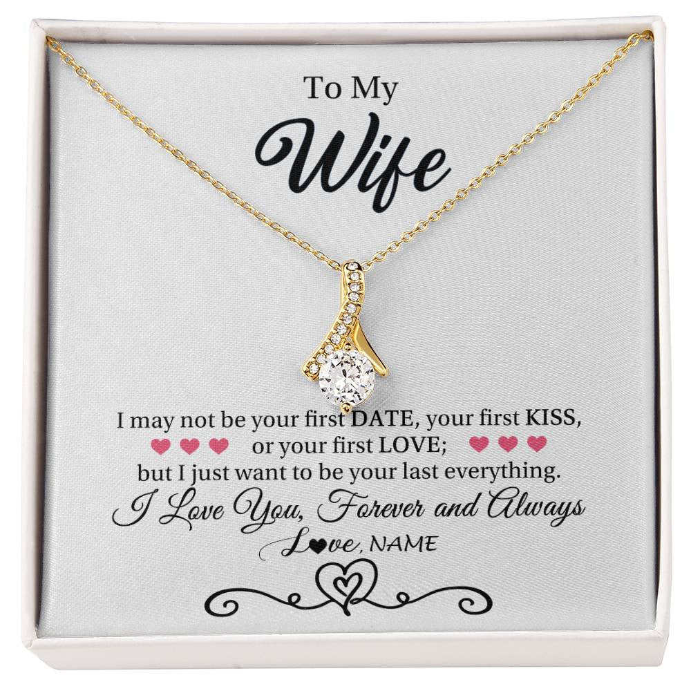 Personalized To My Wife Necklace For Women I Love You Wife From Husband Birthday Anniversary Wedding Valentines Pendant Customized Gift Box Message Card