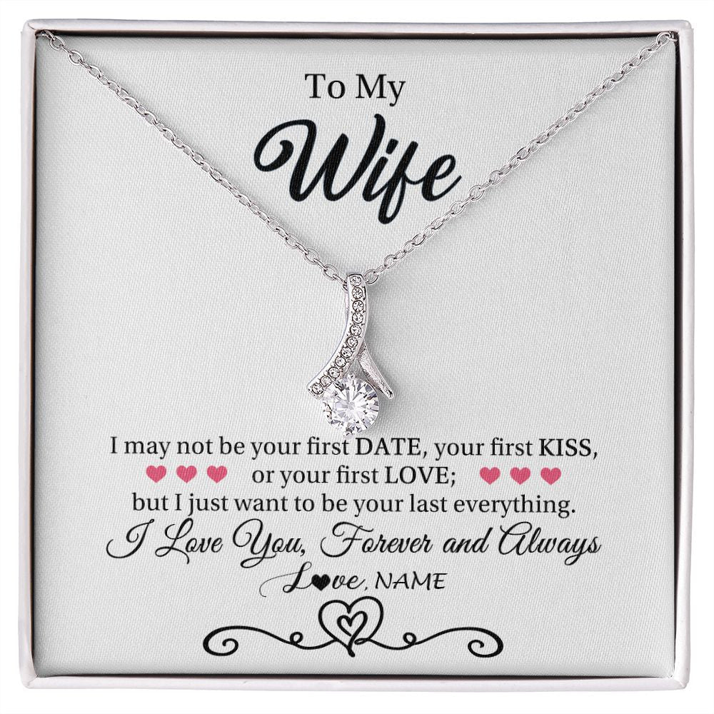 Personalized To My Wife Necklace For Women I Love You Wife From Husband Birthday Anniversary Wedding Valentines Pendant Customized Gift Box Message Card