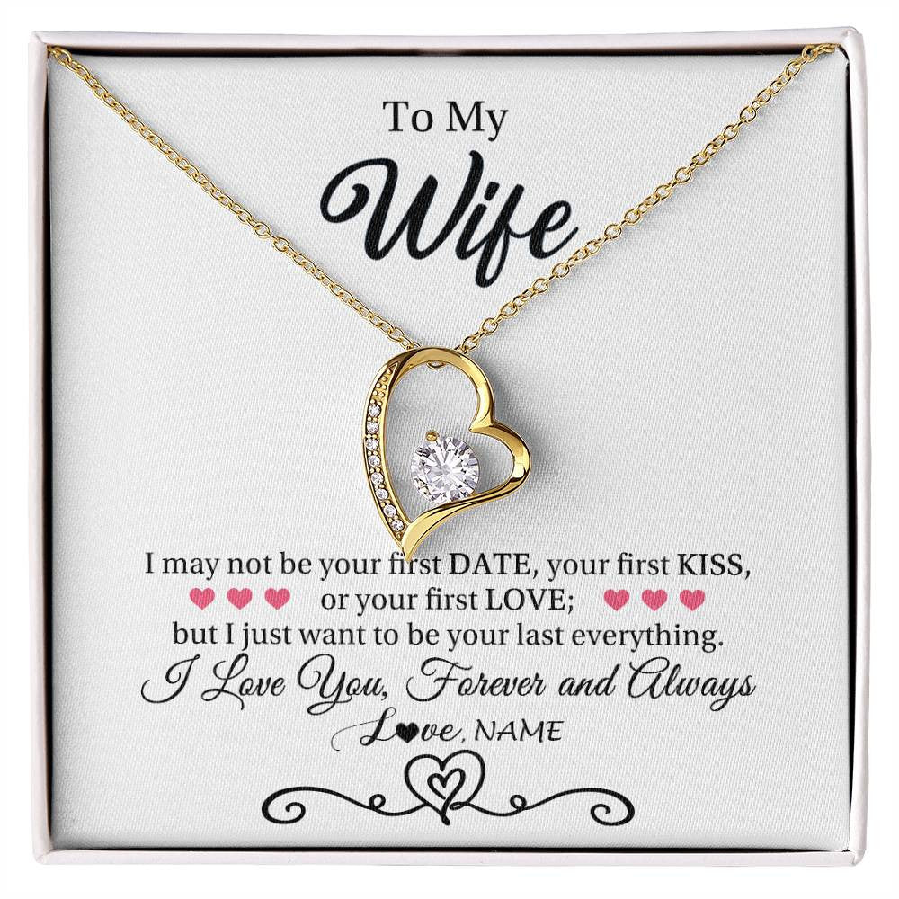 Personalized To My Wife Necklace For Women I Love You Wife From Husband Birthday Anniversary Wedding Valentines Pendant Customized Gift Box Message Card