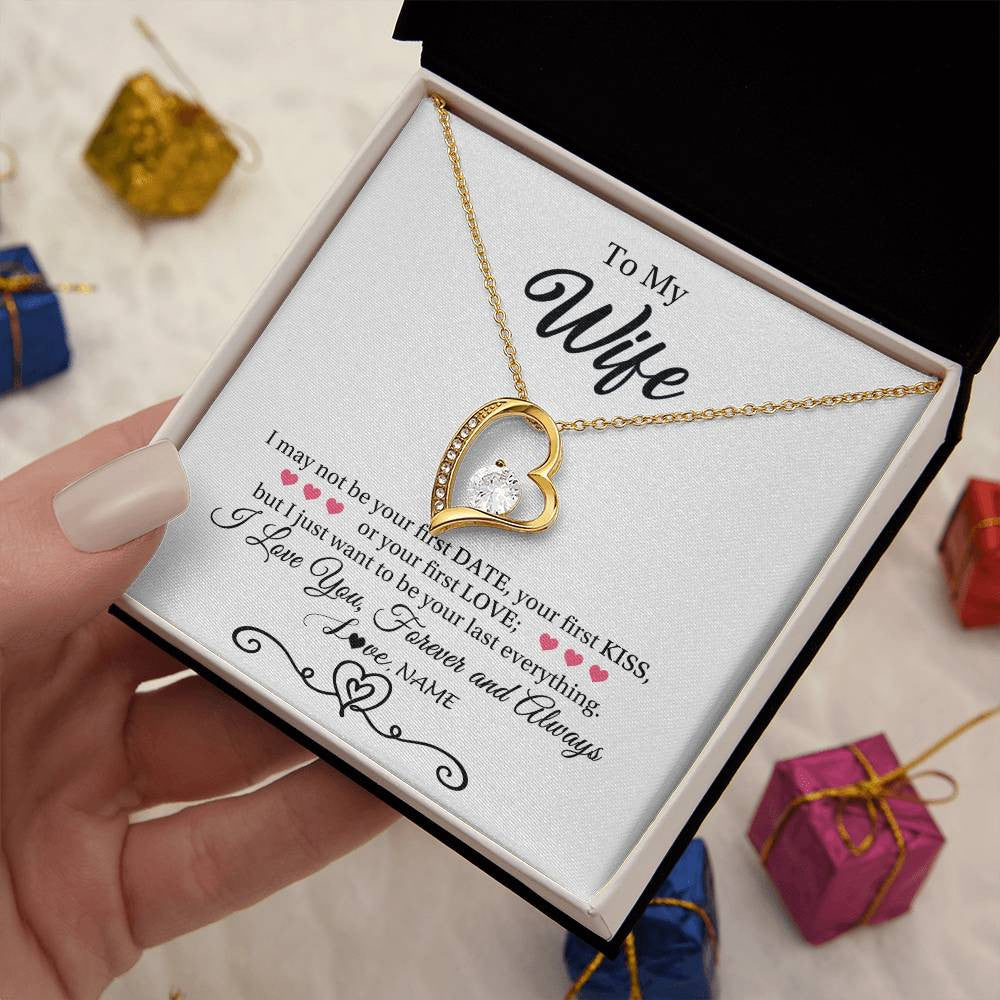 Personalized To My Wife Necklace For Women I Love You Wife From Husband Birthday Anniversary Wedding Valentines Pendant Customized Gift Box Message Card