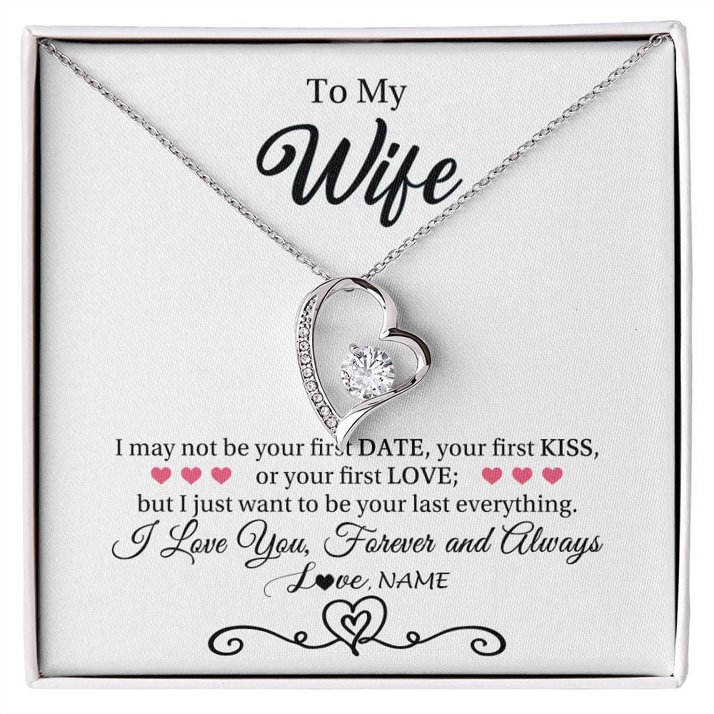 Personalized To My Wife Necklace For Women I Love You Wife From Husband Birthday Anniversary Wedding Valentines Pendant Customized Gift Box Message Card