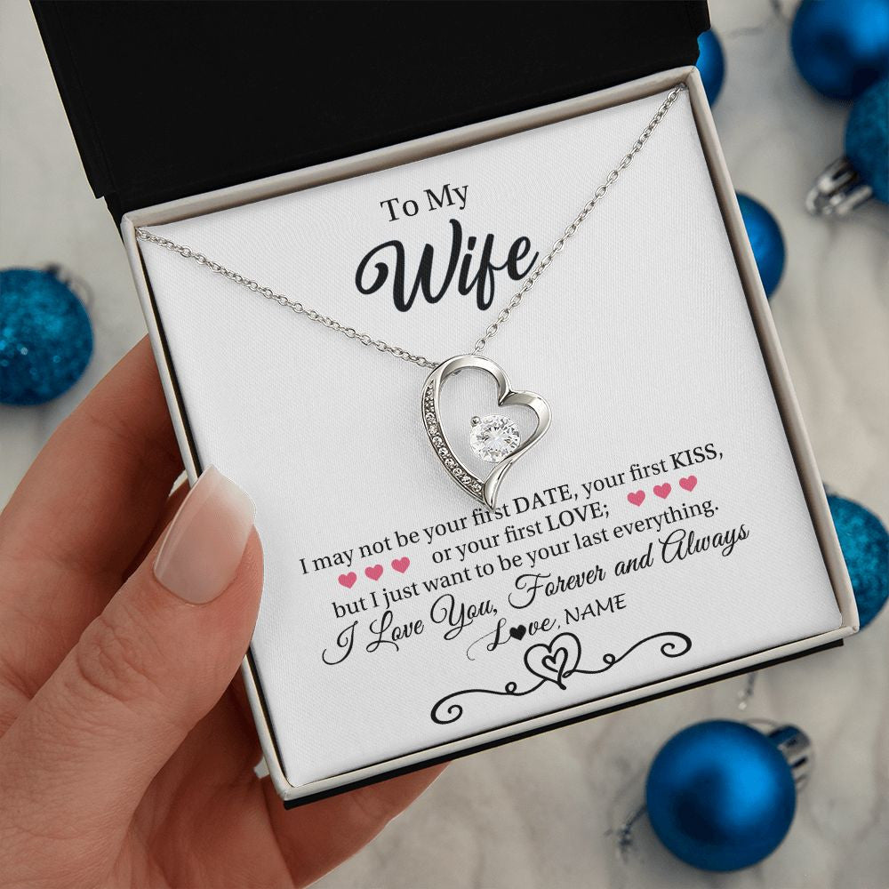 Personalized To My Wife Necklace For Women I Love You Wife From Husband Birthday Anniversary Wedding Valentines Pendant Customized Gift Box Message Card