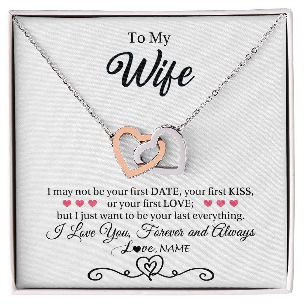 Personalized To My Wife Necklace For Women I Love You Wife From Husband Birthday Anniversary Wedding Valentines Pendant Customized Gift Box Message Card