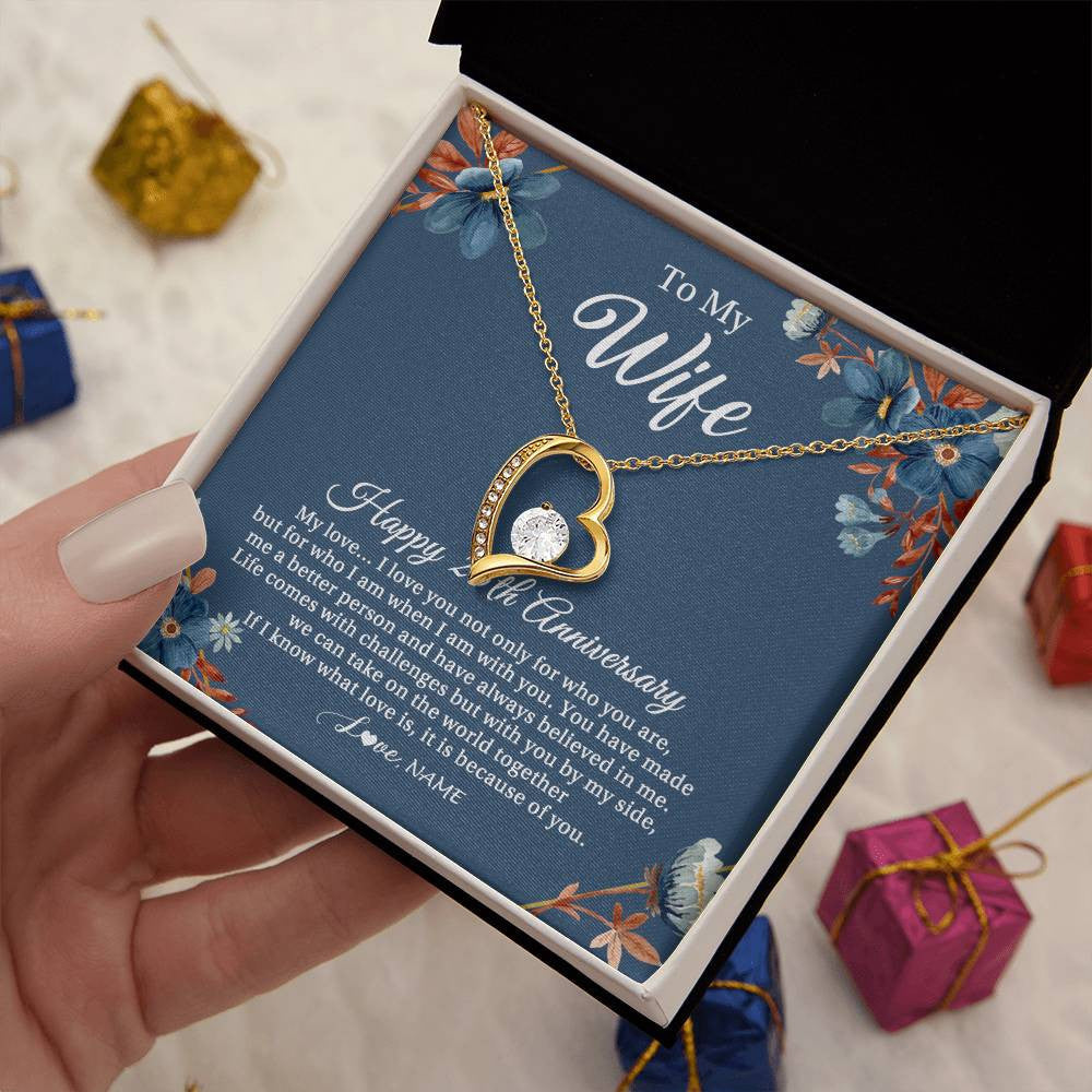 Personalized To My Wife Necklace From Husband 25 Years Wedding Anniversary For Her 25th Anniversary For Her 25 Years Anniversary Customized Gift Box Message Card