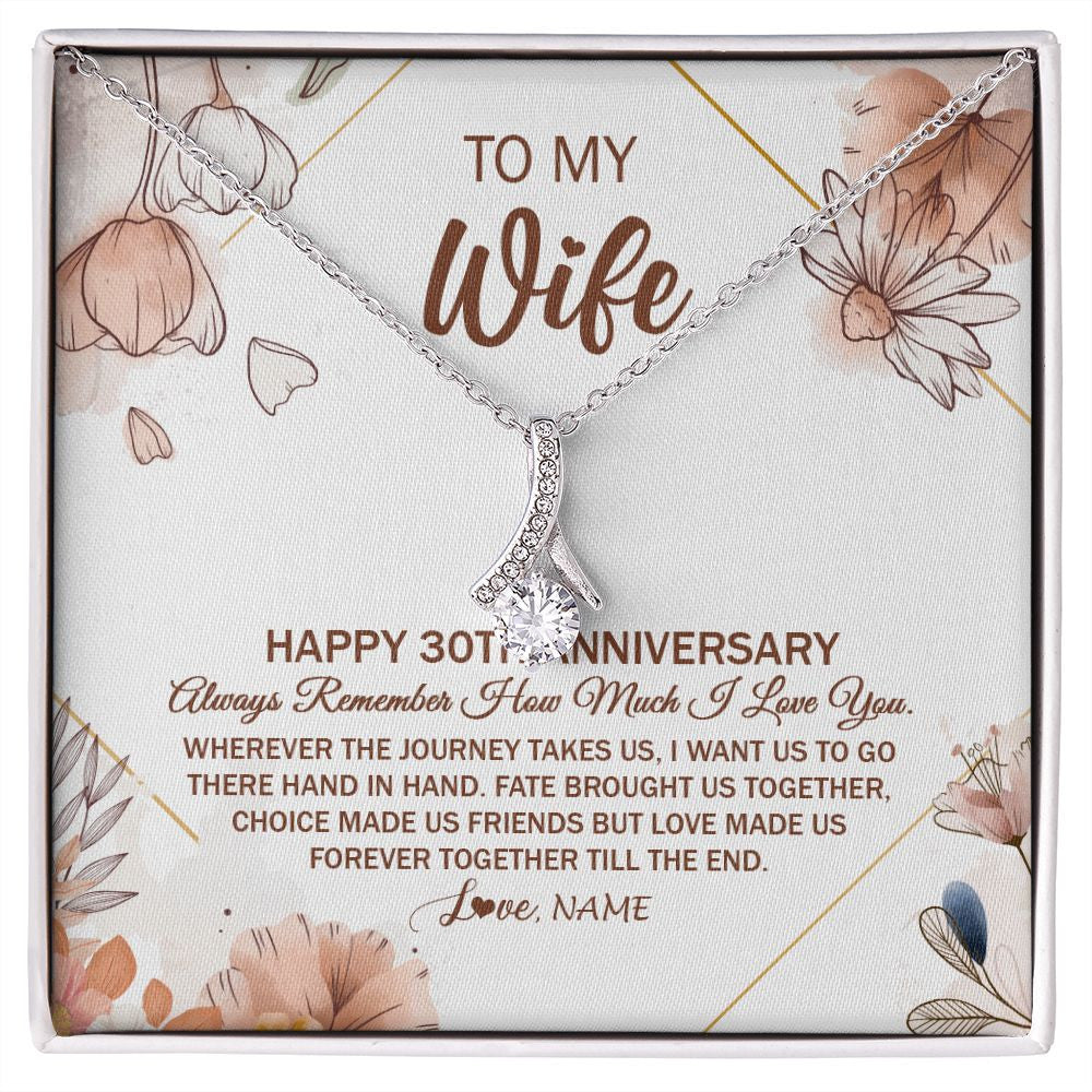 Personalized To My Wife Necklace From Husband 30 Years Anniversary For Her 30th Anniversary 30 Years Wedding Anniversary For Her Customized Gift Box Message Card