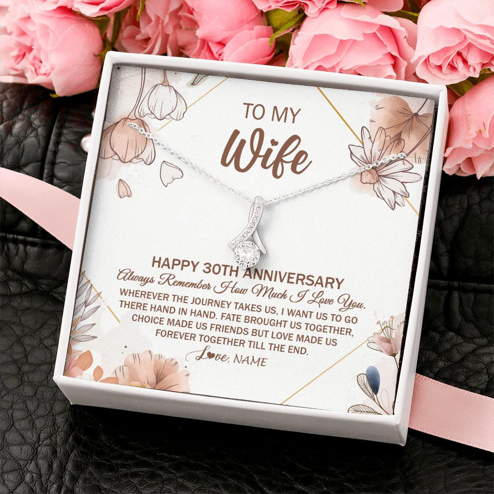 Personalized To My Wife Necklace From Husband 30 Years Anniversary For Her 30th Anniversary 30 Years Wedding Anniversary For Her Customized Gift Box Message Card