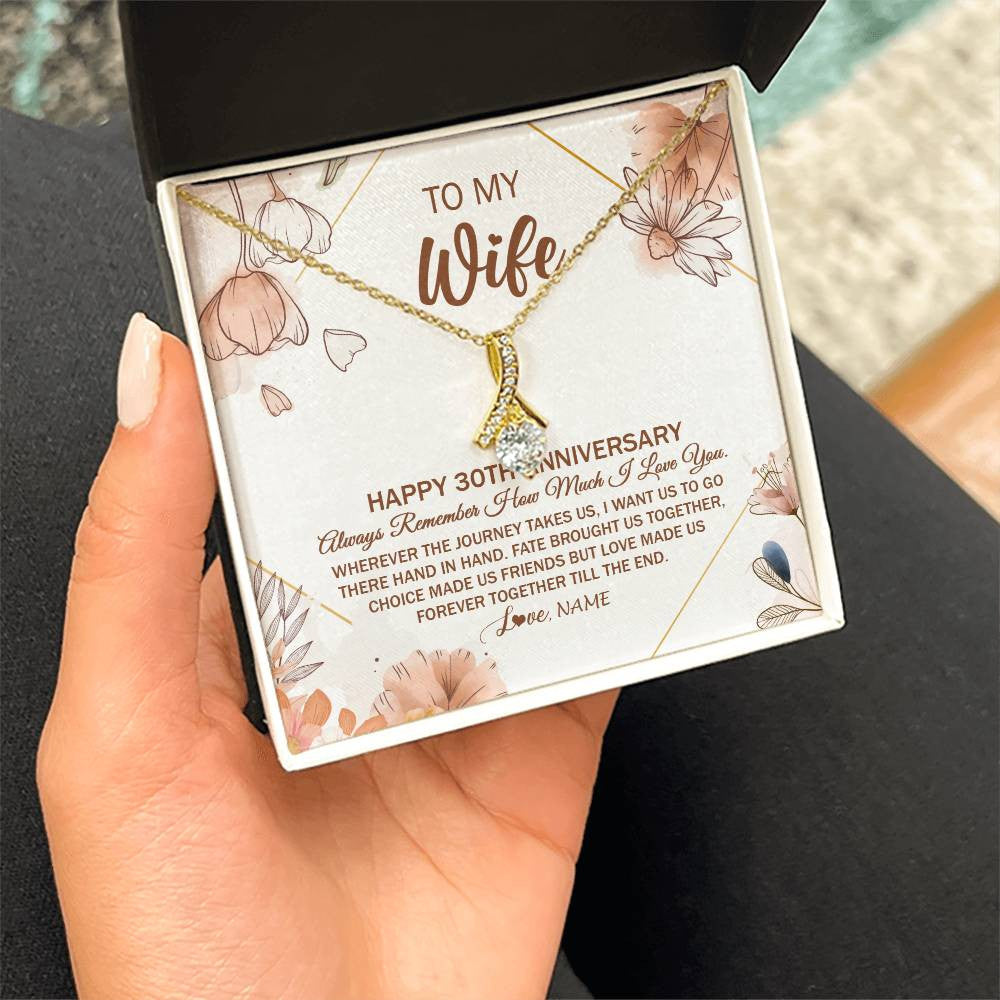 Personalized To My Wife Necklace From Husband 30 Years Anniversary For Her 30th Anniversary 30 Years Wedding Anniversary For Her Customized Gift Box Message Card