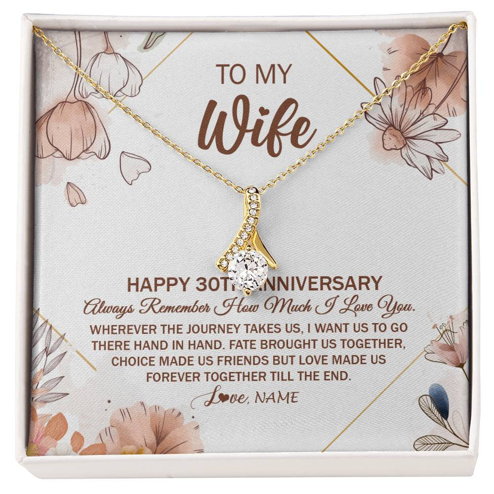 Personalized To My Wife Necklace From Husband 30 Years Anniversary For Her 30th Anniversary 30 Years Wedding Anniversary For Her Customized Gift Box Message Card