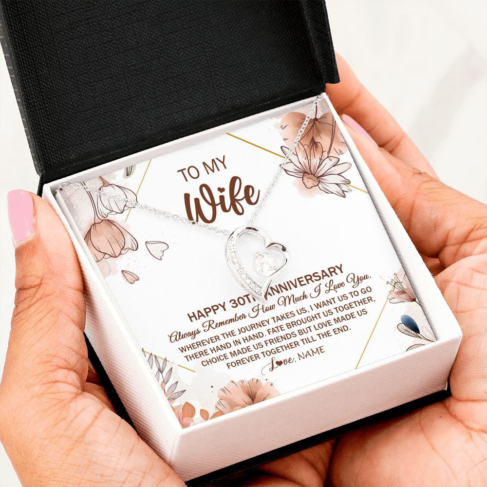 Personalized To My Wife Necklace From Husband 30 Years Anniversary For Her 30th Anniversary 30 Years Wedding Anniversary For Her Customized Gift Box Message Card