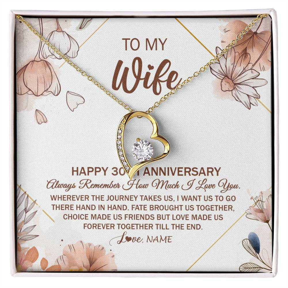 Personalized To My Wife Necklace From Husband 30 Years Anniversary For Her 30th Anniversary 30 Years Wedding Anniversary For Her Customized Gift Box Message Card