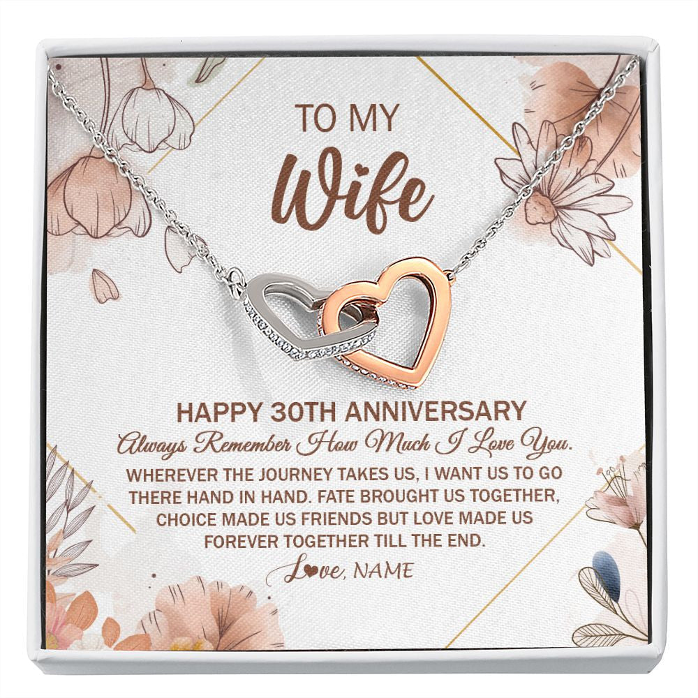 Personalized To My Wife Necklace From Husband 30 Years Anniversary For Her 30th Anniversary 30 Years Wedding Anniversary For Her Customized Gift Box Message Card