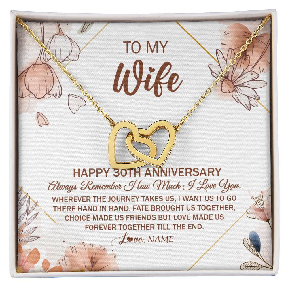 Personalized To My Wife Necklace From Husband 30 Years Anniversary For Her 30th Anniversary 30 Years Wedding Anniversary For Her Customized Gift Box Message Card