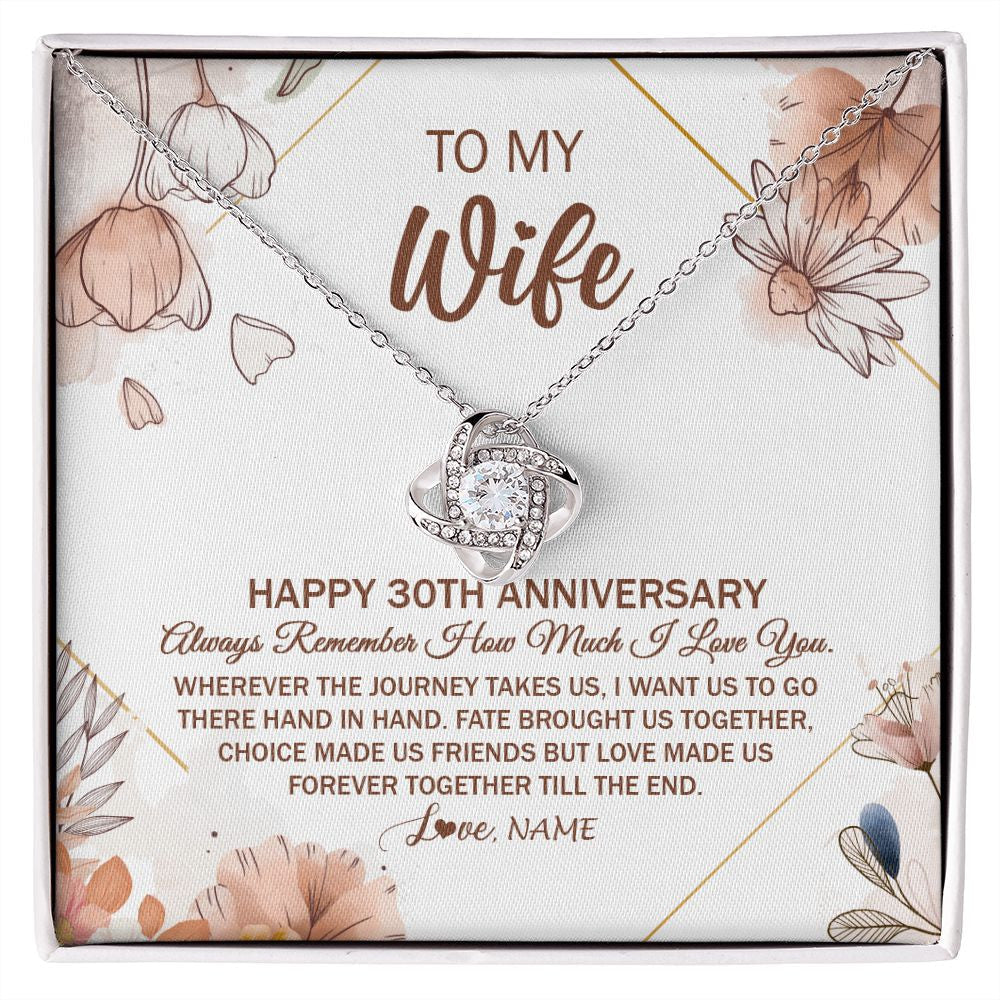 Personalized To My Wife Necklace From Husband 30 Years Anniversary For Her 30th Anniversary 30 Years Wedding Anniversary For Her Customized Gift Box Message Card