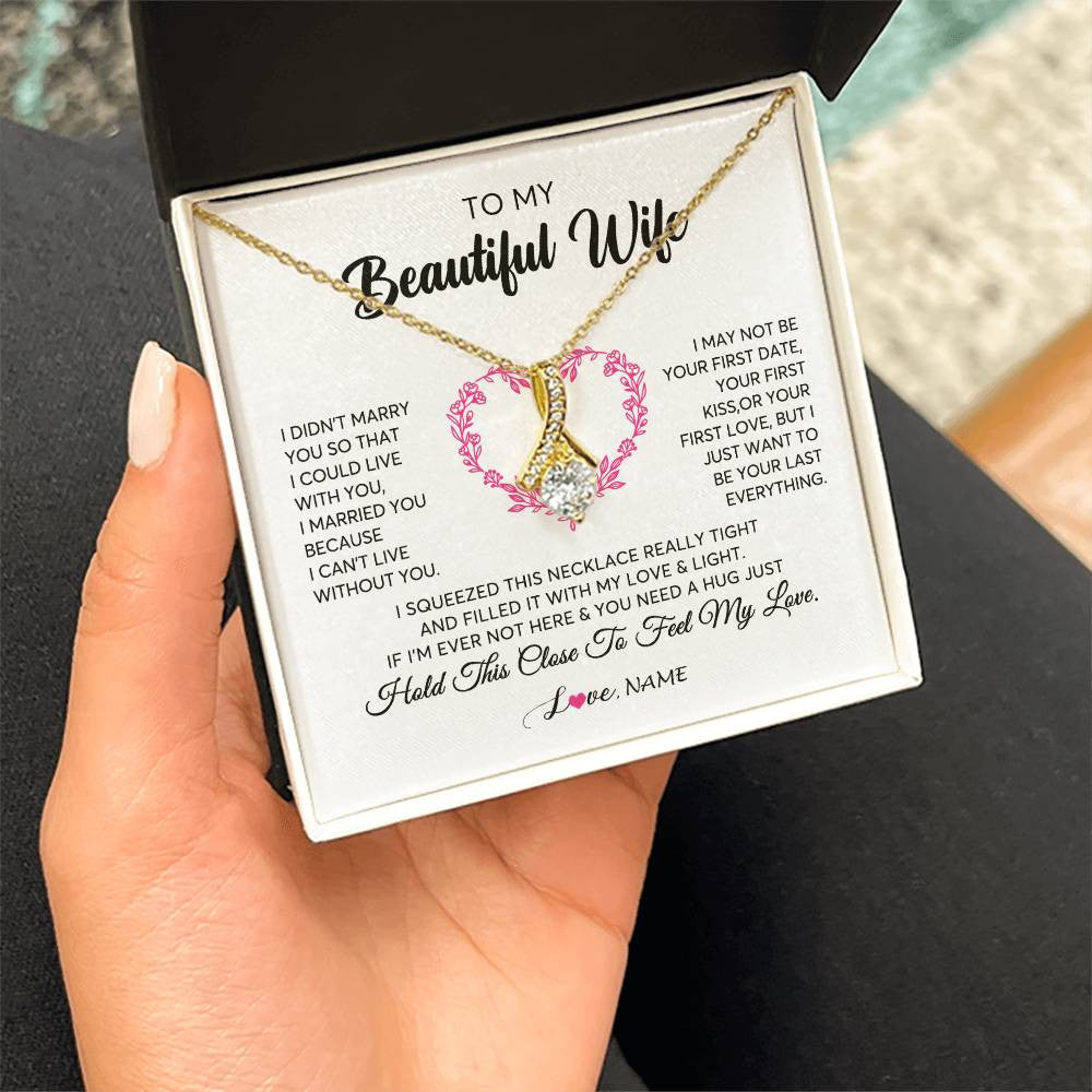 Personalized To My Wife Necklace From Husband Love Heart Soulmate Wife Birthday Anniversary Wedding Valentines For Her Customized Gift Box Message Card