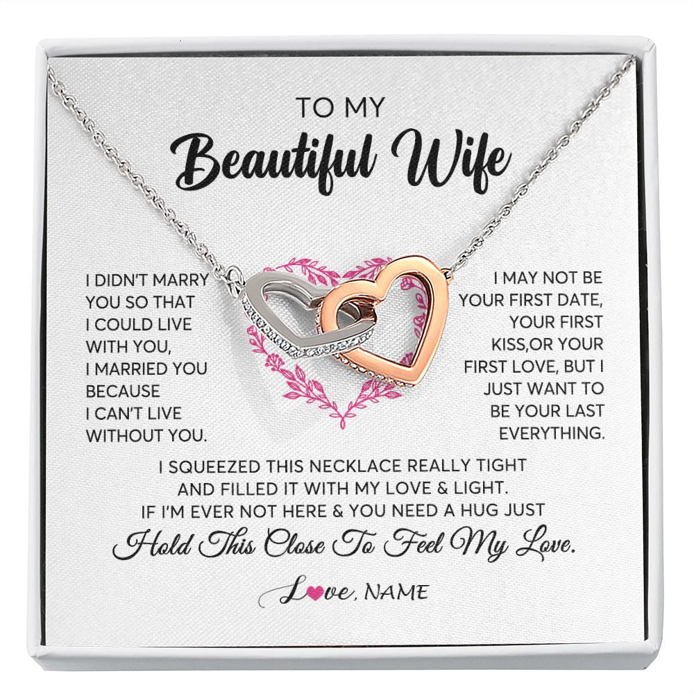 Personalized To My Wife Necklace From Husband Love Heart Soulmate Wife Birthday Anniversary Wedding Valentines For Her Customized Gift Box Message Card