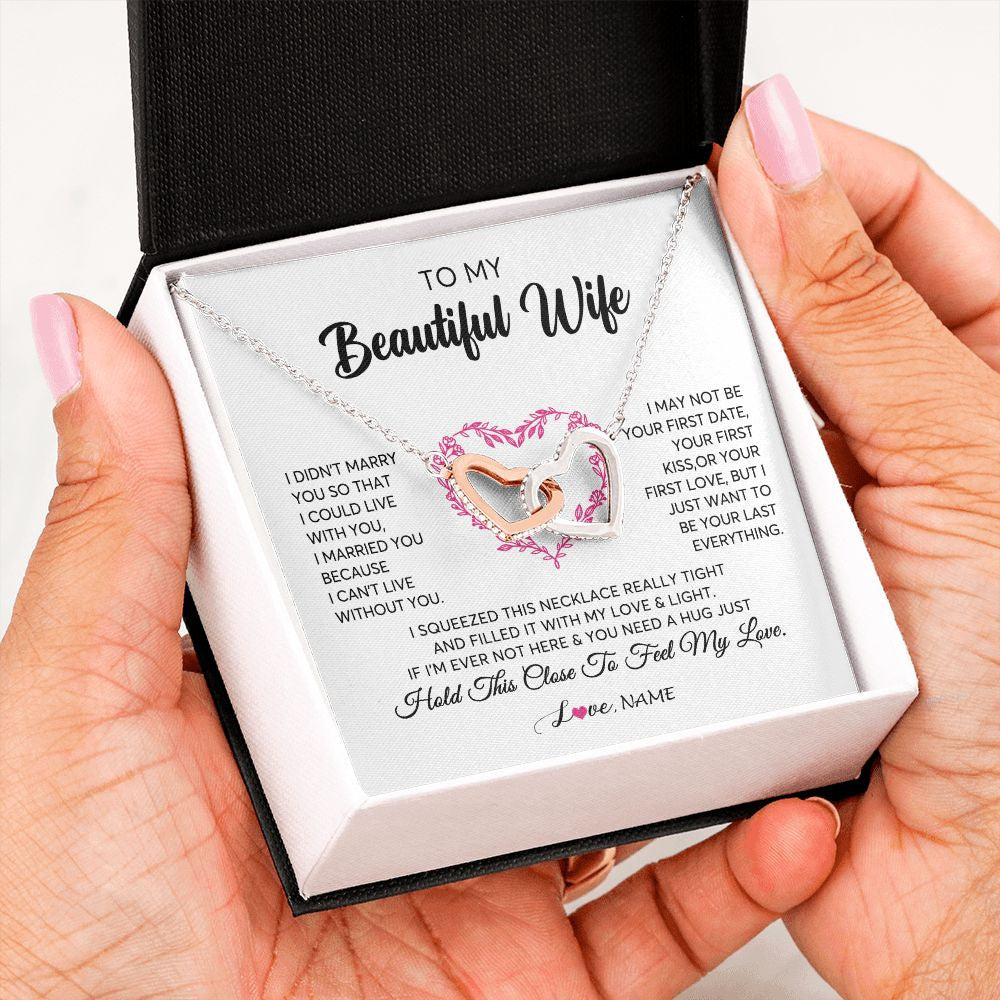 Personalized To My Wife Necklace From Husband Love Heart Soulmate Wife Birthday Anniversary Wedding Valentines For Her Customized Gift Box Message Card