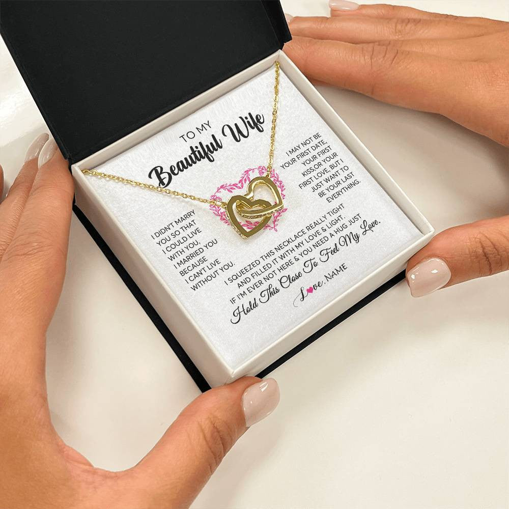 Personalized To My Wife Necklace From Husband Love Heart Soulmate Wife Birthday Anniversary Wedding Valentines For Her Customized Gift Box Message Card