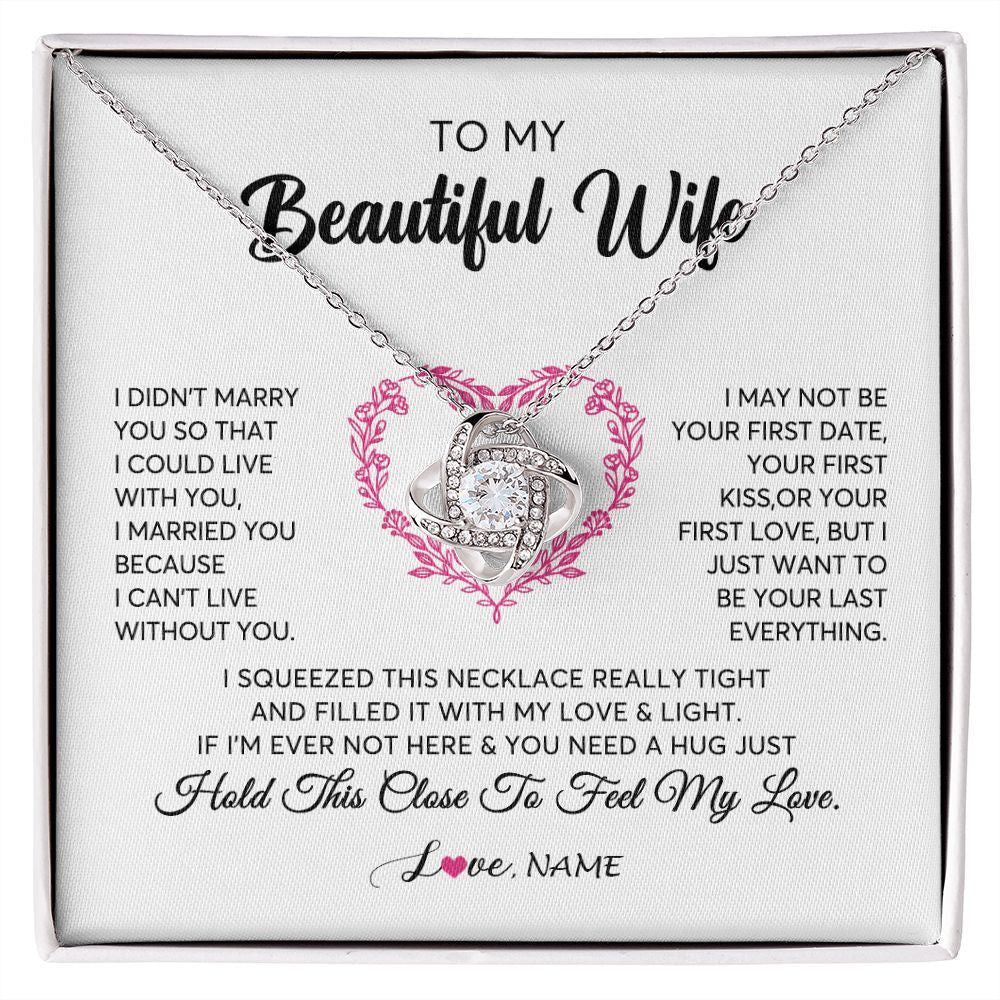 Personalized To My Wife Necklace From Husband Love Heart Soulmate Wife Birthday Anniversary Wedding Valentines For Her Customized Gift Box Message Card