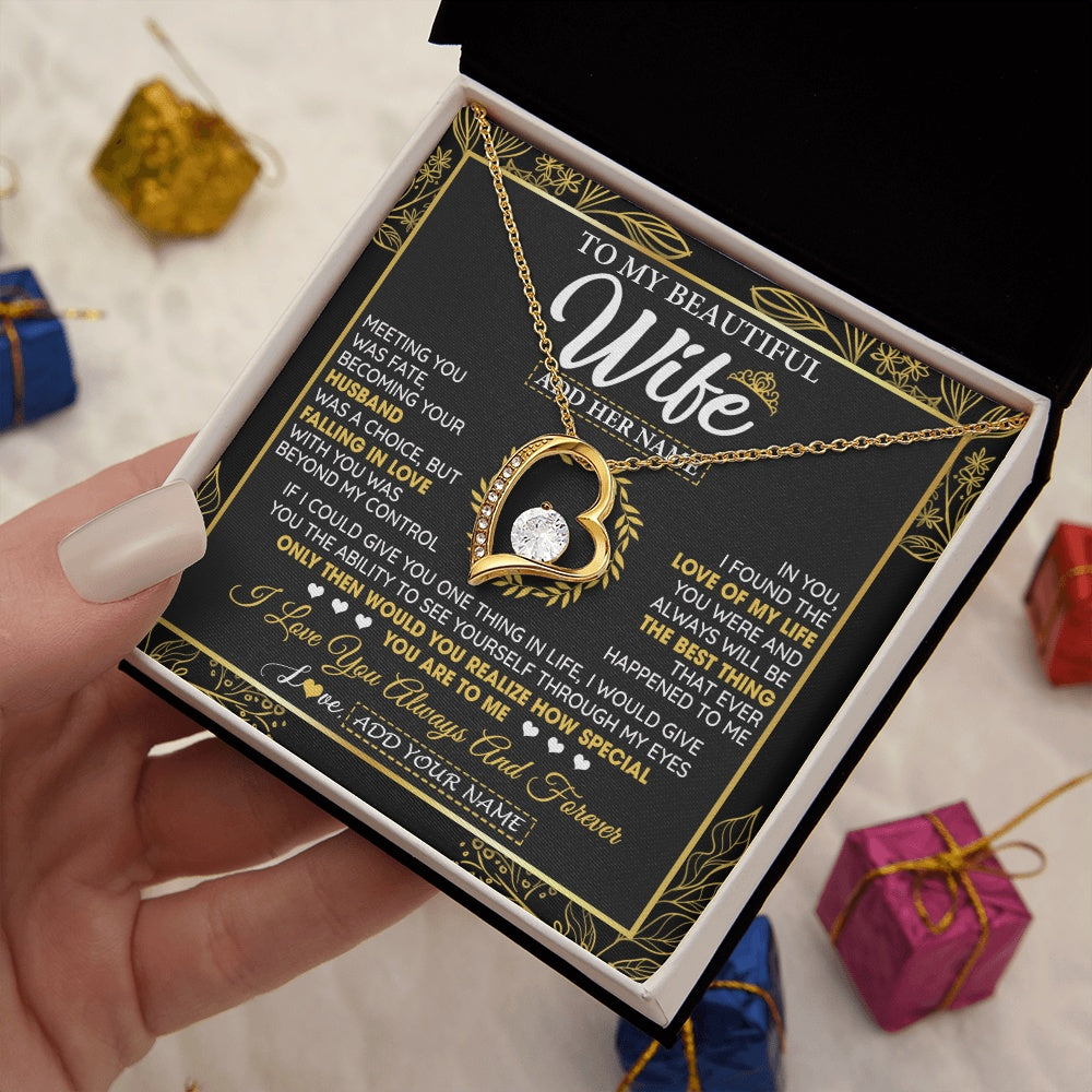 Personalized To My Wife Necklace From Husband Metting You Wife Birthday Soulmate Valentines Gifts For Christmas Mothers Day Custom Gift Box Message Card