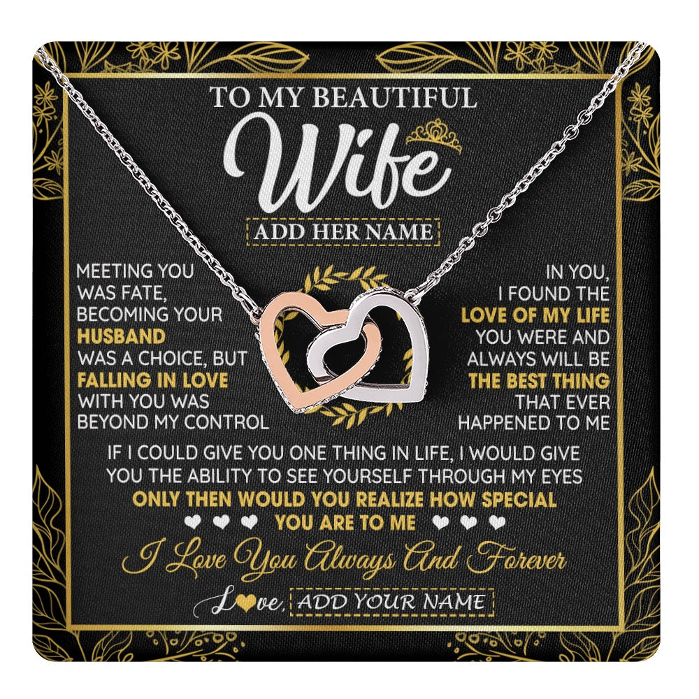 Personalized To My Wife Necklace From Husband Metting You Wife Birthday Soulmate Valentines Gifts For Christmas Mothers Day Custom Gift Box Message Card