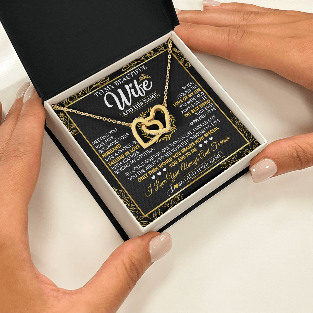 Personalized To My Wife Necklace From Husband Metting You Wife Birthday Soulmate Valentines Gifts For Christmas Mothers Day Custom Gift Box Message Card