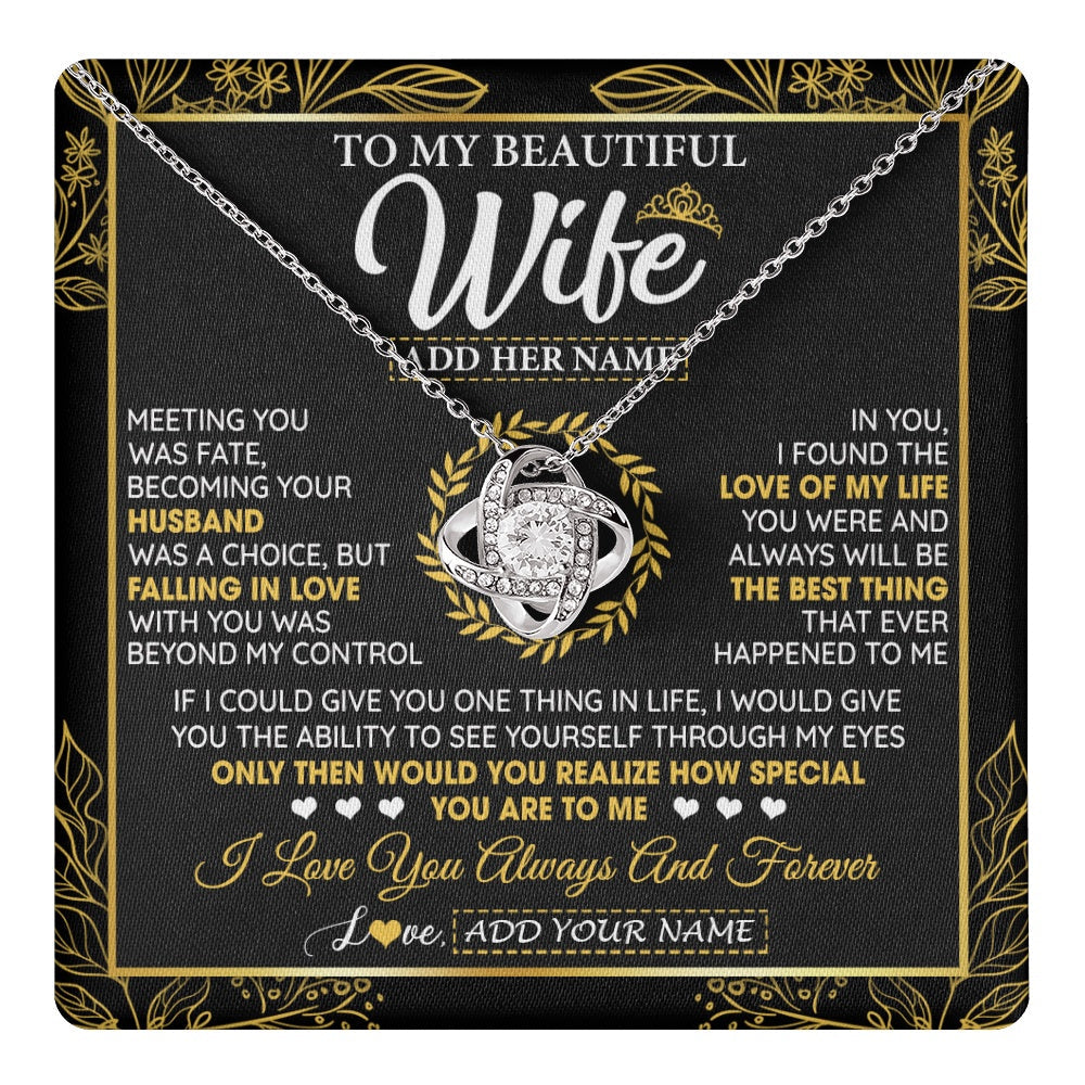 Personalized To My Wife Necklace From Husband Metting You Wife Birthday Soulmate Valentines Gifts For Christmas Mothers Day Custom Gift Box Message Card